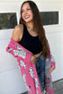 Plush Textured Animal Print Open Front Cardigan