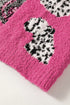Plush Textured Animal Print Open Front Cardigan