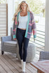 Plush Textured Knit Open Front Striped Cardigan