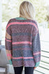 Plush Textured Knit Open Front Striped Cardigan