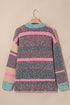 Plush Textured Knit Open Front Striped Cardigan