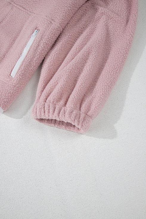 Plush Textured Sherpa Fleece Snap Button Pullover