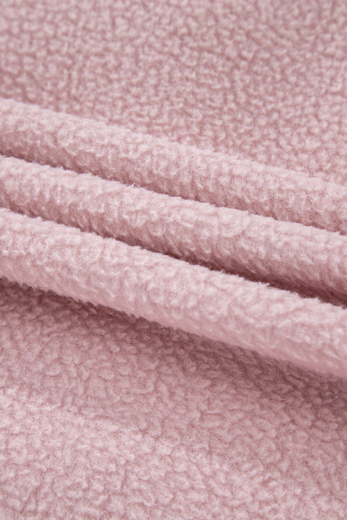 Plush Textured Sherpa Fleece Snap Button Pullover