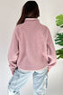 Plush Textured Sherpa Fleece Snap Button Pullover