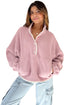 Plush Textured Sherpa Fleece Snap Button Pullover
