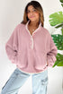 Plush Textured Sherpa Fleece Snap Button Pullover
