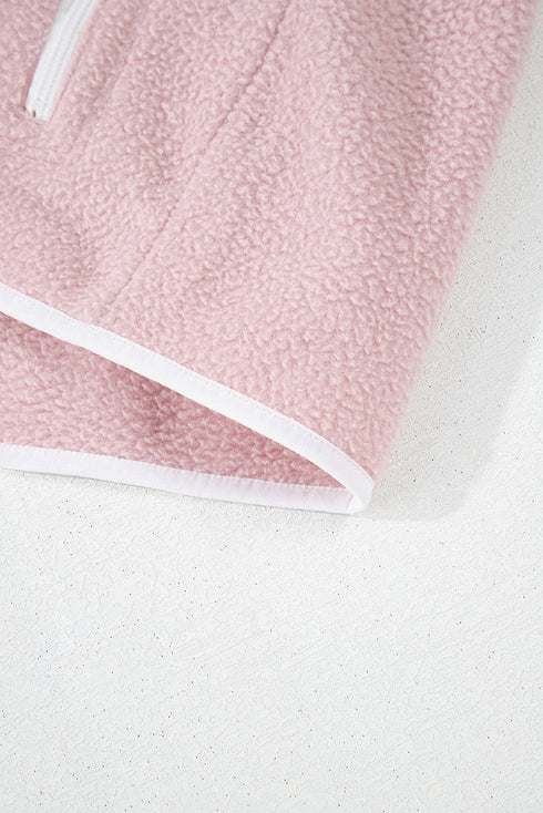 Plush Textured Sherpa Fleece Snap Button Pullover