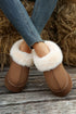 Plush Trim Suede Texture Thick Sole Snow Boots