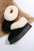 Plush Trim Suede Texture Thick Sole Snow Boots