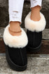 Plush Trim Suede Texture Thick Sole Snow Boots