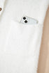 Plush V Neck Button Front Long Sleeve Pocketed Cardigan