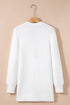 Plush V Neck Button Front Long Sleeve Pocketed Cardigan