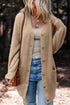 Plush V Neck Button Front Long Sleeve Pocketed Cardigan