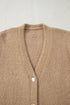 Plush V Neck Button Front Long Sleeve Pocketed Cardigan