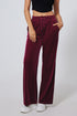Plush Velour High Waisted Wide Leg Drawstring Pants