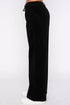 Plush Velour High Waisted Wide Leg Drawstring Pants