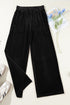 Plush Velour High Waisted Wide Leg Drawstring Pants