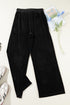 Plush Velour High Waisted Wide Leg Drawstring Pants