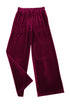 Plush Velour High Waisted Wide Leg Drawstring Pants