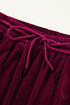 Plush Velour High Waisted Wide Leg Drawstring Pants
