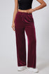 Plush Velour High Waisted Wide Leg Drawstring Pants