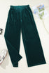 Plush Velour High Waisted Wide Leg Drawstring Pants
