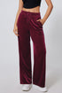 Plush Velour High Waisted Wide Leg Drawstring Pants
