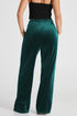 Plush Velour High Waisted Wide Leg Drawstring Pants