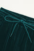 Plush Velour High Waisted Wide Leg Drawstring Pants