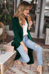 Plush Velvet Shawl Collar Open Front Duster Cardigan