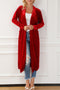 Plush Velvet Shawl Collar Open Front Duster Cardigan