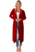 Plush Velvet Shawl Collar Open Front Duster Cardigan