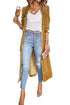 Plush Velvet Shawl Collar Open Front Duster Cardigan