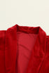 Plush Velvet Shawl Collar Open Front Duster Cardigan