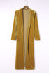 Plush Velvet Shawl Collar Open Front Duster Cardigan