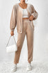 Plush Velvet Zipped Top And Jogger Pant Set