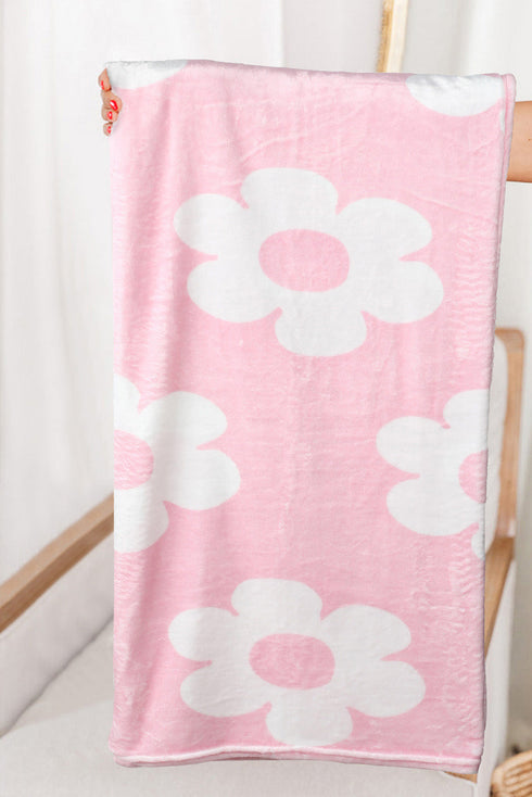 Plush Vintage Floral Print Square Flannel Blanket