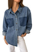 Pocket Detail Button Down Denim Casual Shirt