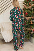 Pocket Detail Collared Long Sleeve Printed Lounge Set