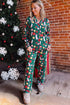 Pocket Detail Collared Long Sleeve Printed Lounge Set