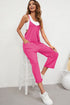 Pocketed Adjustable Spaghetti Strap Straight Leg Jumpsuit