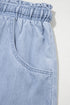 Pocketed Casual Drawstring High Waist Denim Shorts
