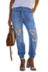 Pocketed Distressed Denim Jean