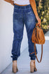 Pocketed Distressed Denim Jean
