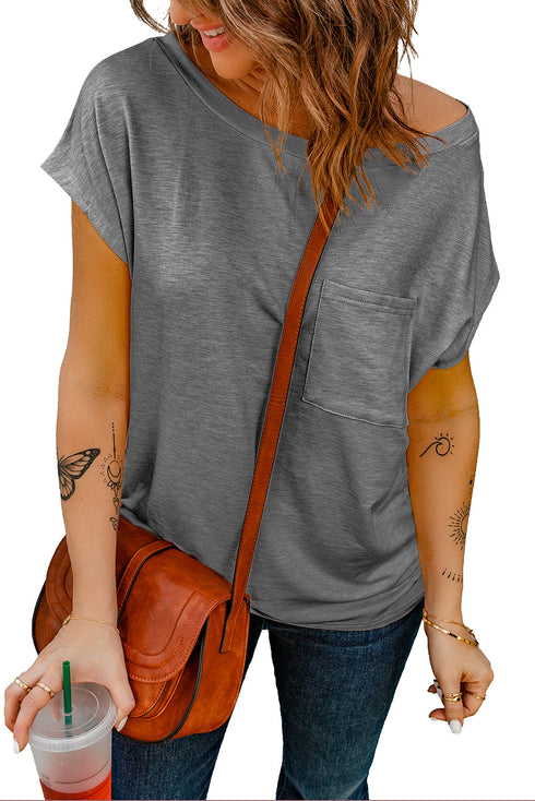 Pocketed Tee With Side Slits