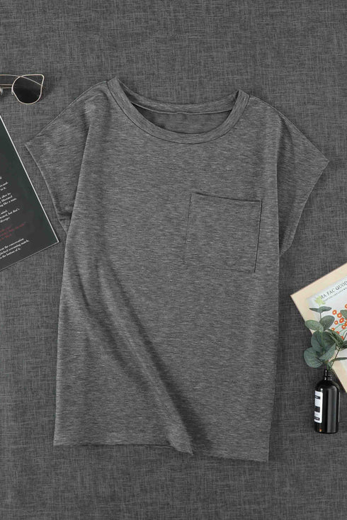 Pocketed Tee With Side Slits