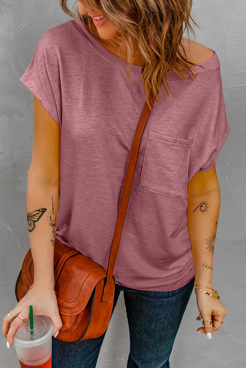 Pocketed Tee With Side Slits