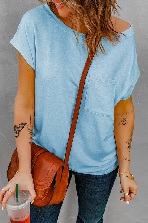 Pocketed Tee With Side Slits