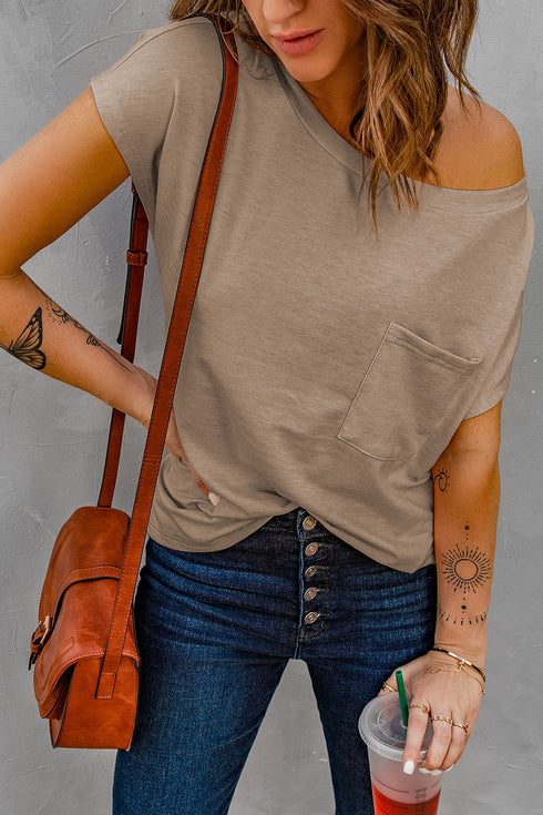 Pocketed Tee With Side Slits