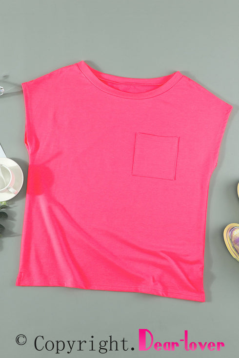 Pocketed Tee With Side Slits